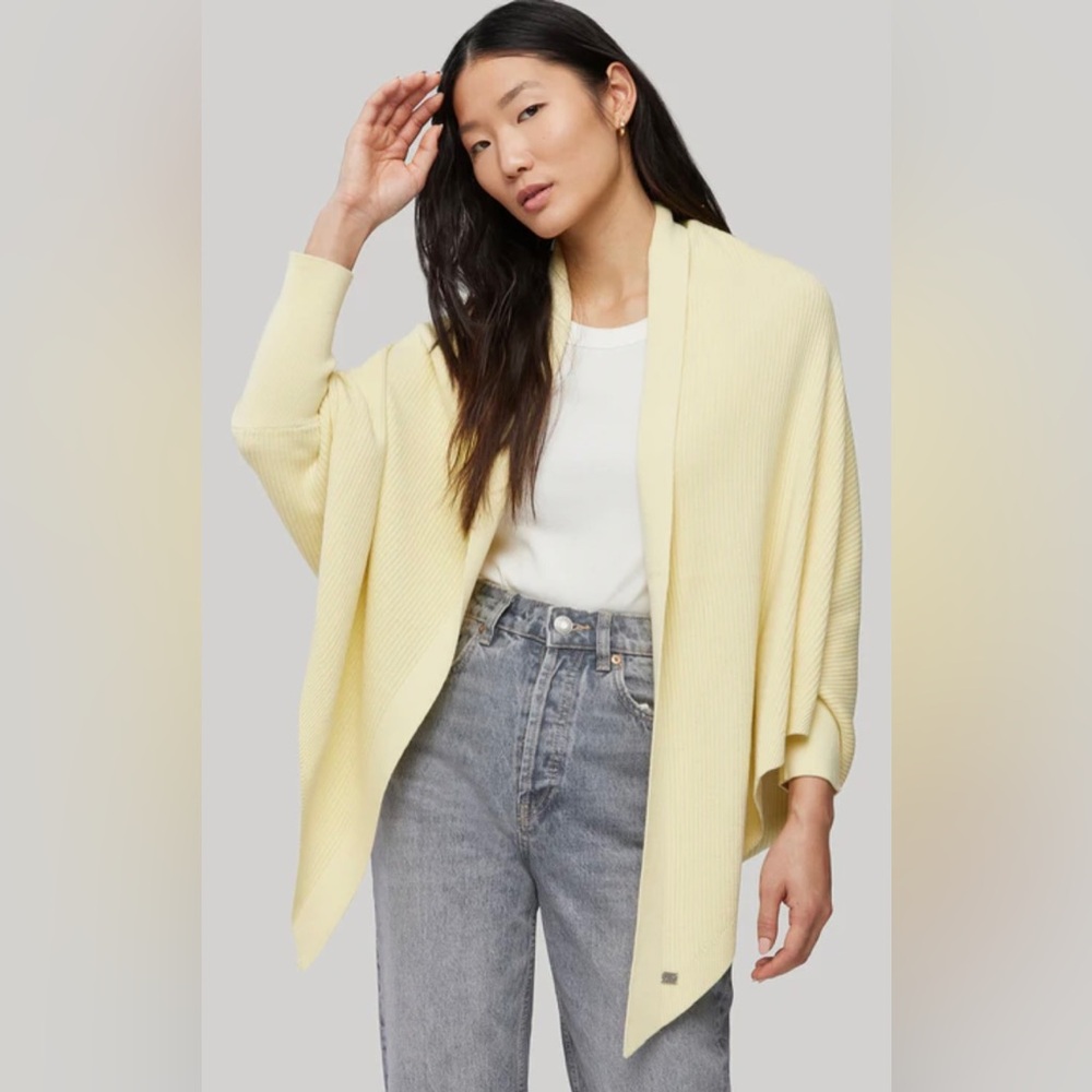Soia & Kyo Becca Cardigan in Custard Scarfigan cardigan poncho wrap